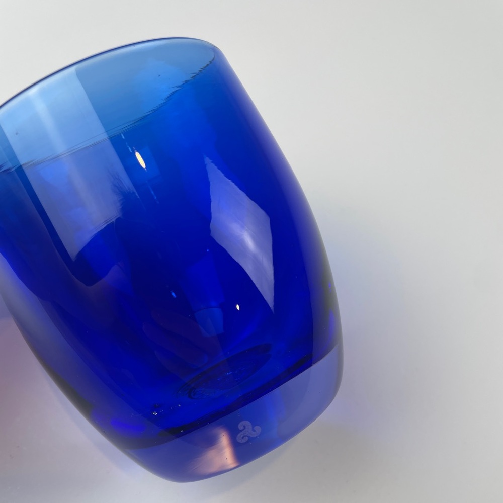 GLASSYBABY Egrari Beauty Royal Deep Translucent Blue Votive Candle Holder RARE - Picture 4 of 14